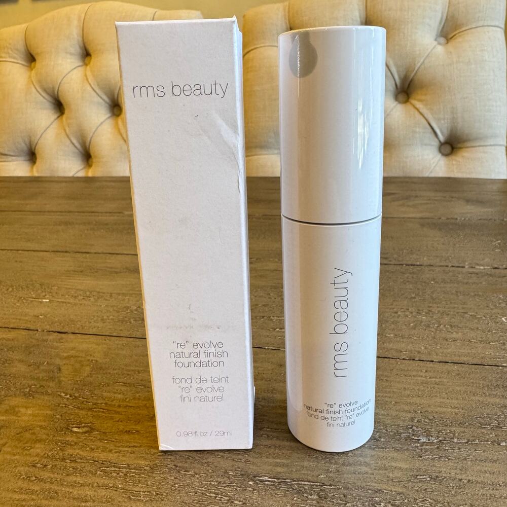RMS Beauty ReEvolve Natural Finish Liquid Foundation 55 Tan Amber Medium Warm